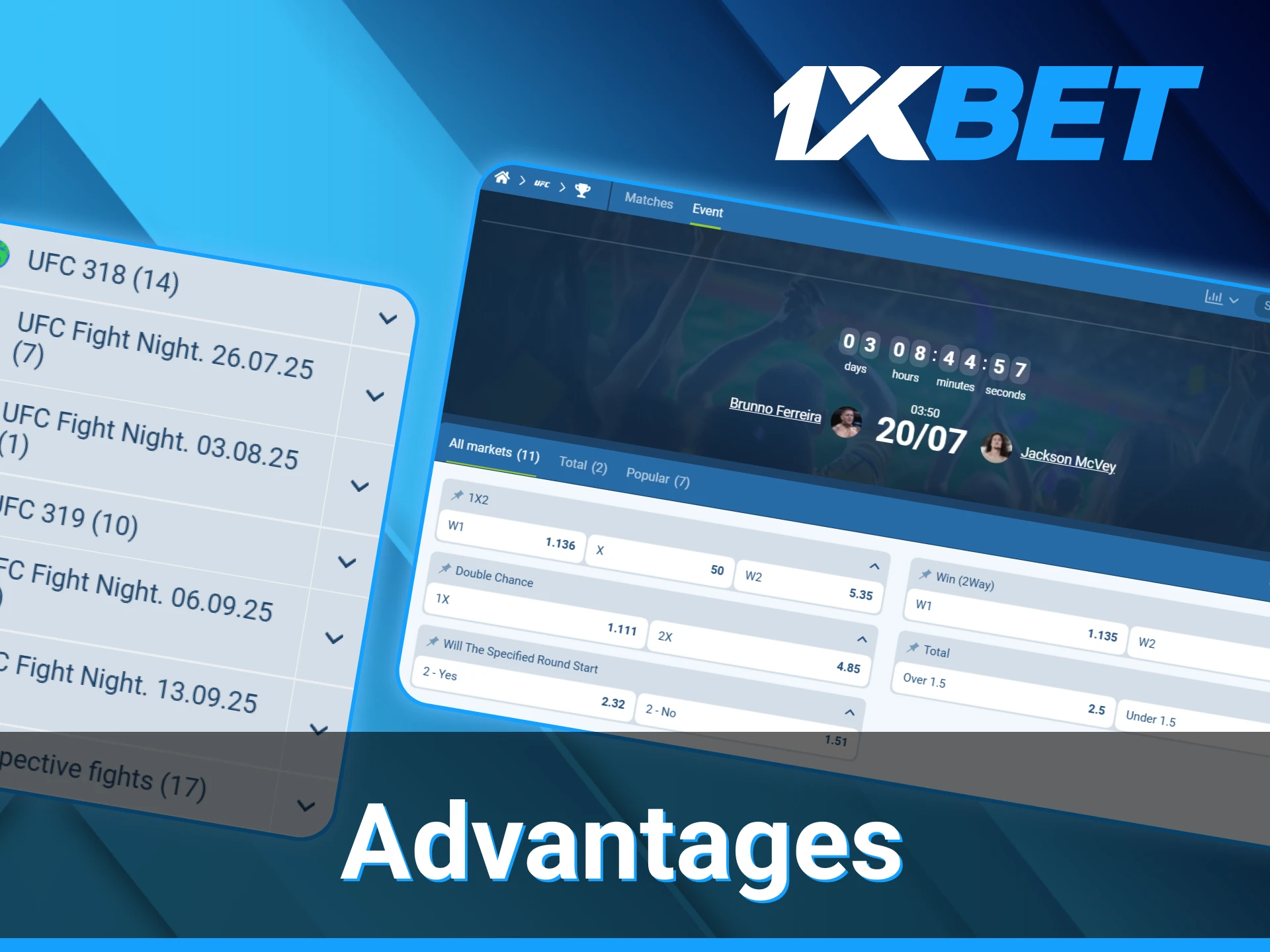 The 1xBet platform offers a wide range of user-friendly options for Ufc betting.